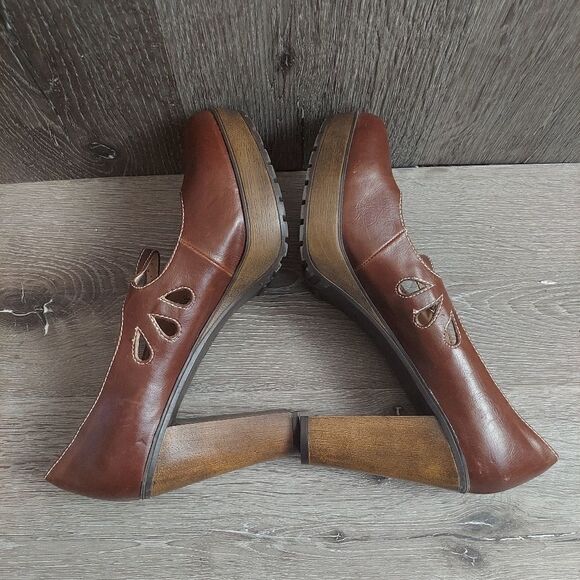 Unionbay Vintage Y2K Mary Janes Brown Platform Heels Tear Drop 10 - Picture 6 of 10
